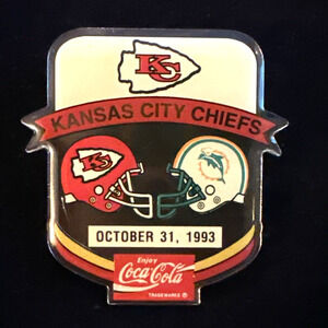 Kansas City Chiefs Pin 1993 Miami Dolphins Coca-Cola Series Lapel Pin Vintage
